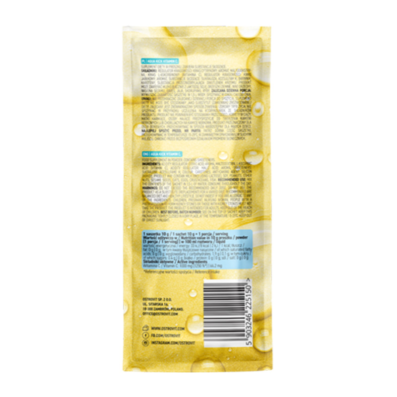 OstroVit Aqua Kick Vitamin C 10 g - Lemon Lime Best Price in Dubai
