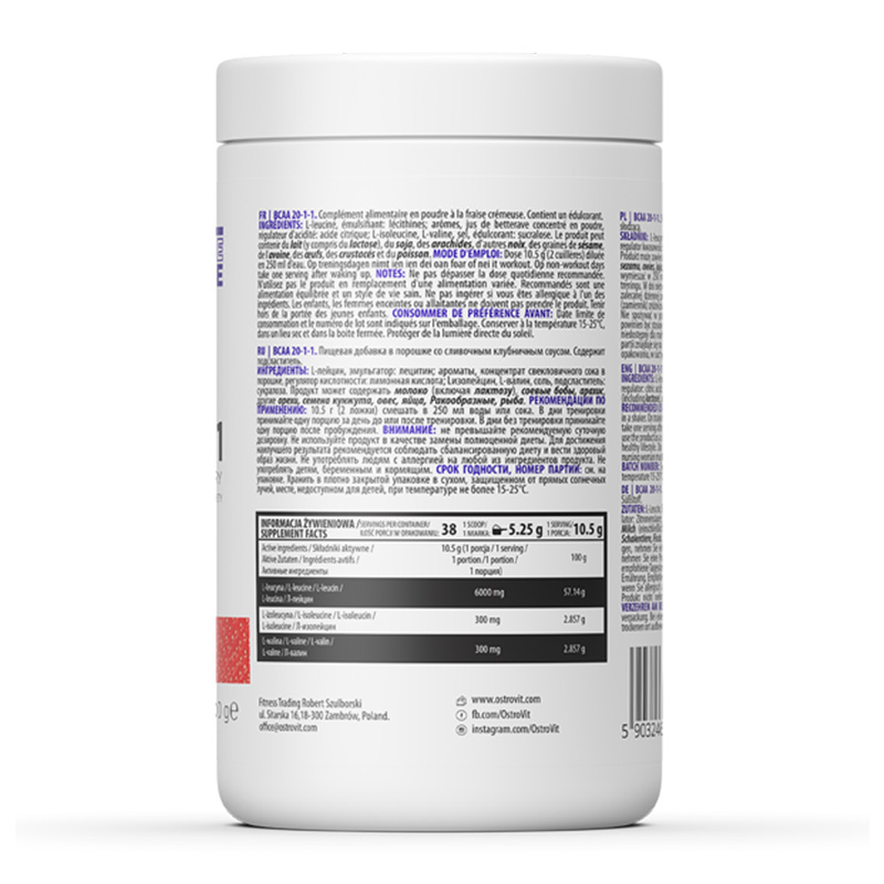 OstroVit BCAA 20-1-1 400 g - Creamy Strawberry Best Price in Dubai