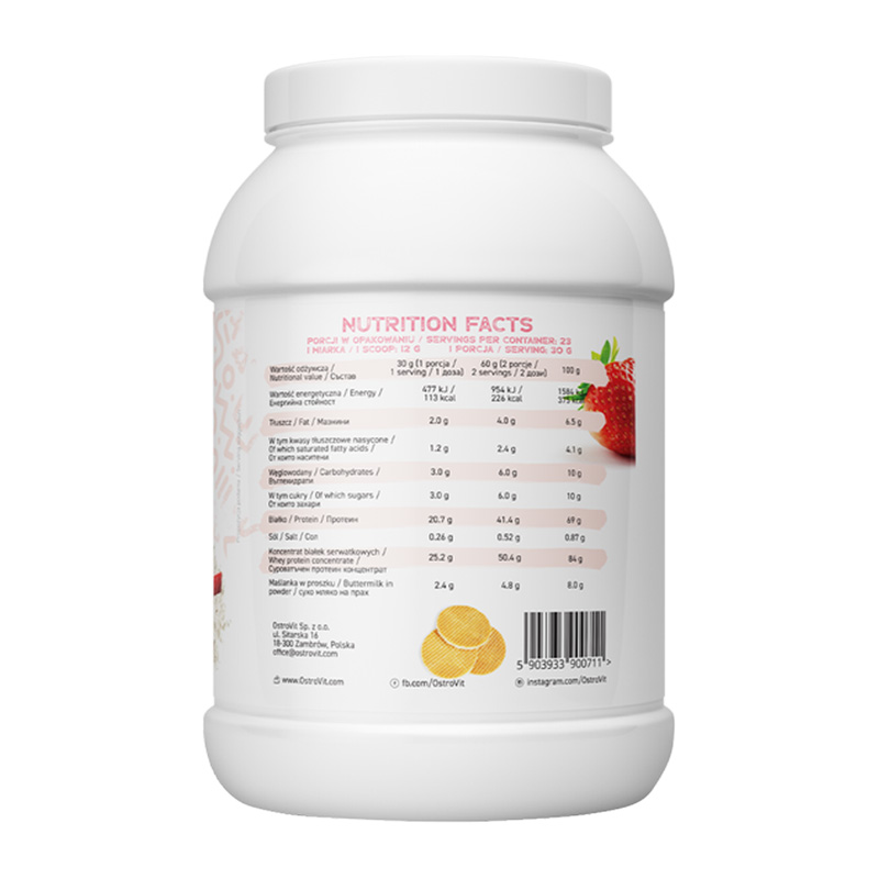 OstroVit Delicious Whey 700 G - Strawberry Wafers Best Price in Dubai