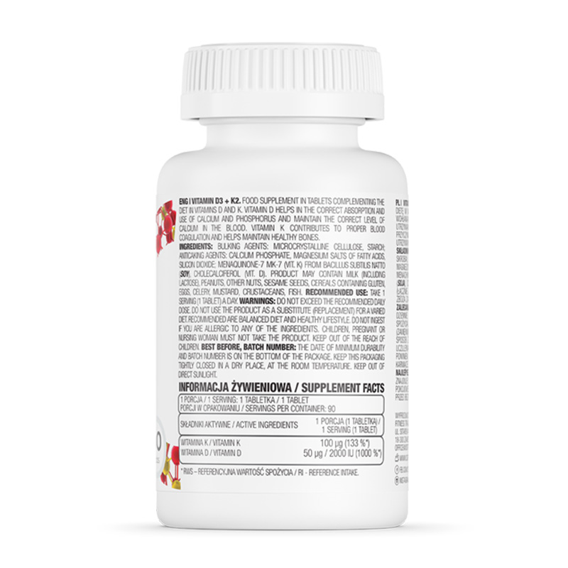 OstroVit Vitamin D3 + K2 90 tabs Best  Price in Dubai