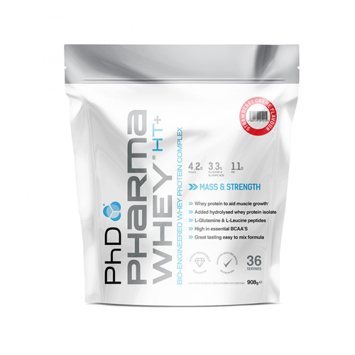PHD Pharma Whey HT + Powder 2 Lb Eco-Pouch Strawberry Creme