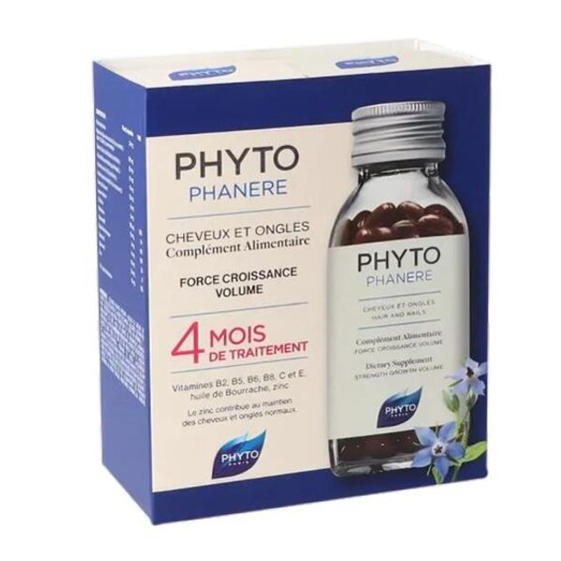 Phyto Phaners Cheveux Et Ongles Hair And Nails 120 Capsules x 2 Bottles 4 Months Treatment