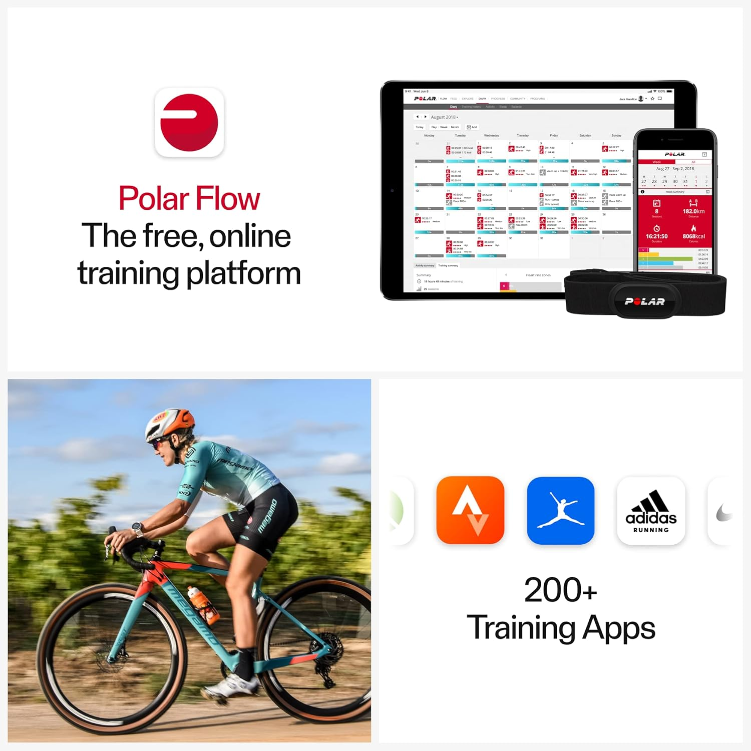 Polar H10 N Heart Rate Sensor Band M-XXL - 67-95cm - Black Crush Best Price in UAE