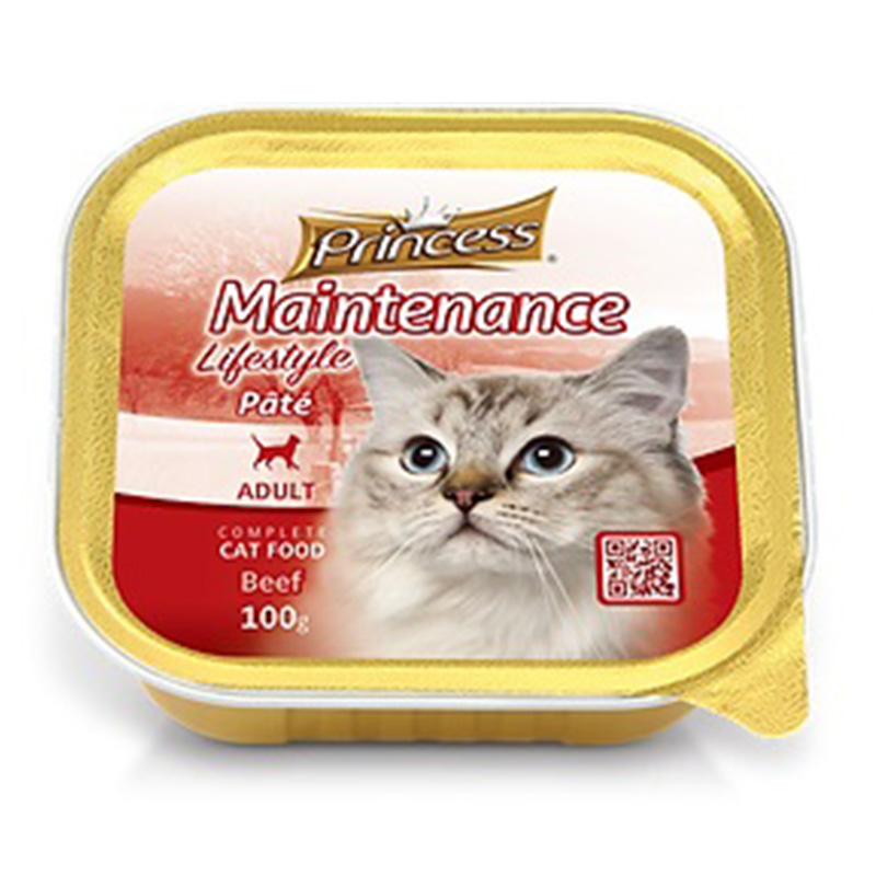 Princess Adult Cat Maintenance Life Style Pate Food Beef Flavour 100 G  x 10 Packs