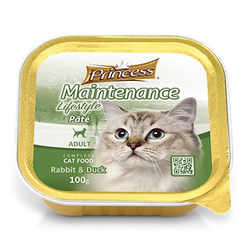 Princess Adult Cat Maintenance Life Style Pate Food Rabbit Duck Flavour 100 G x 10 Packs