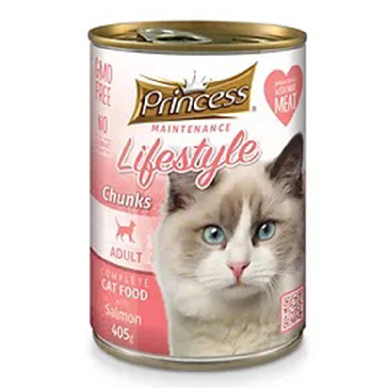 Princess Lifestyle Adult Cat Maintenance Chunks Salmon 405 G x 10 Cans