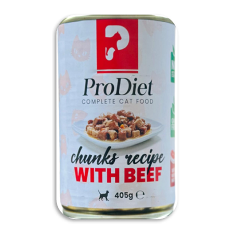 Pro Diet Cat Can Chunks Wet Food Beef 405 G x 10 Cans