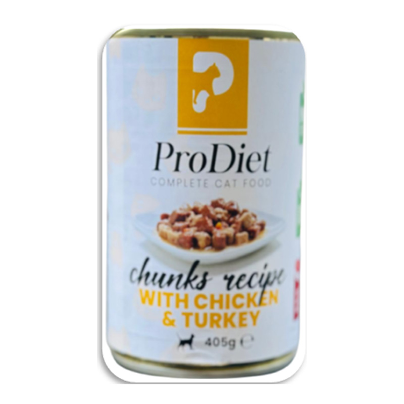 Pro Diet Cat Can Chunks Wet Food Chicken Turkey 405 G x 10 Cans
