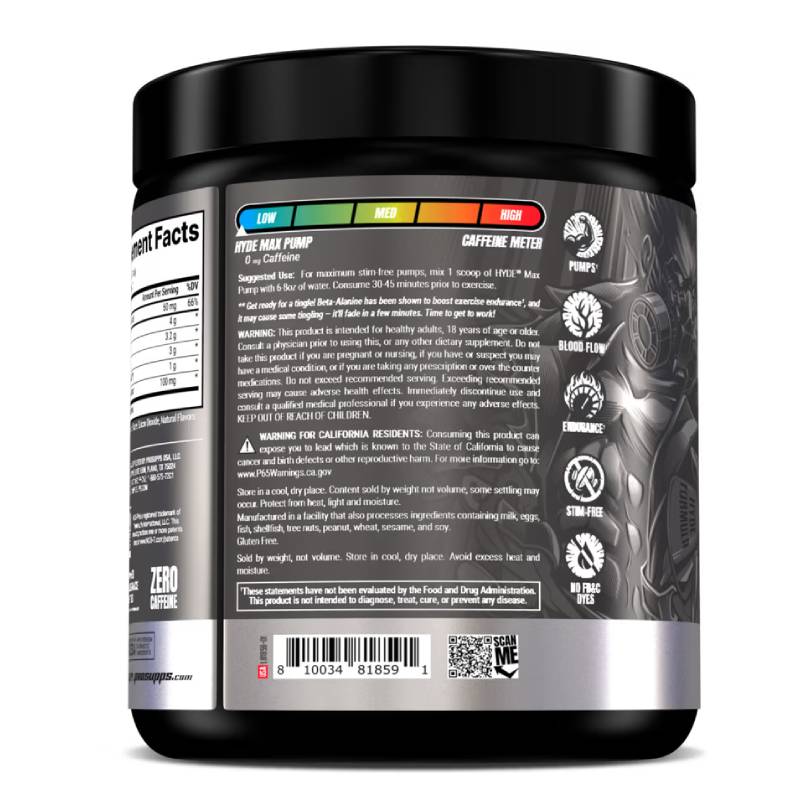 ProSupps HYDE Max Pump 20 Serving 287 G - Blue Razz Best Price in Dubai