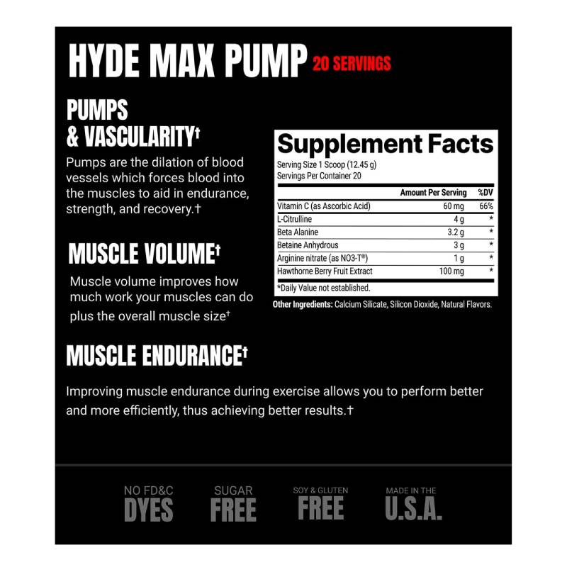 ProSupps HYDE Max Pump 20 Serving 287 G - Fruit Punch Best Price in Sharjah