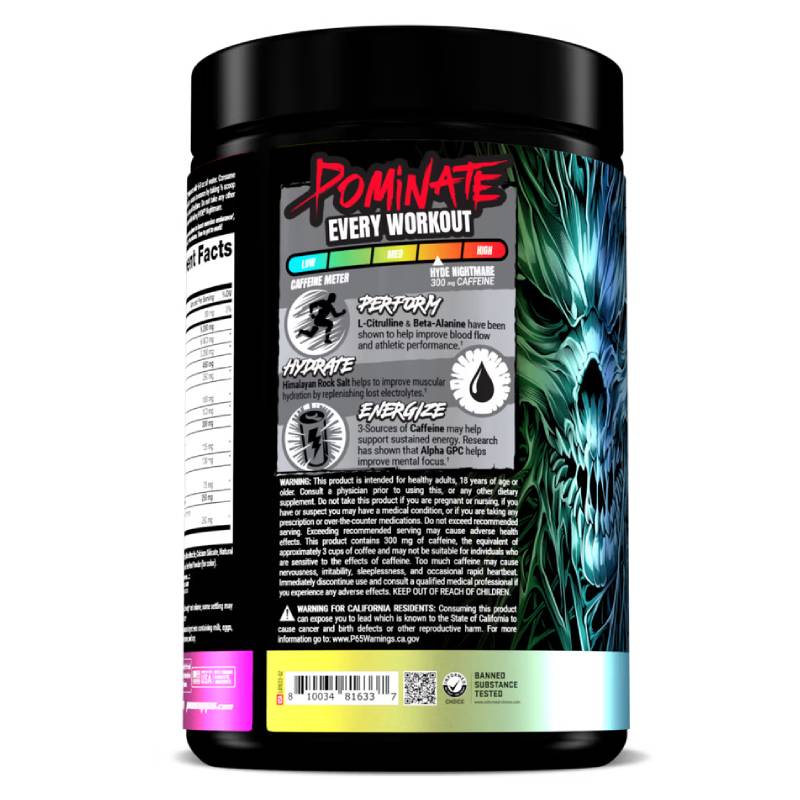 ProSupps HYDE Nightmare Intese Energy Pre Workout 30 Servings 399 G - Jaw Breaker Best Price in Abu Dhabi