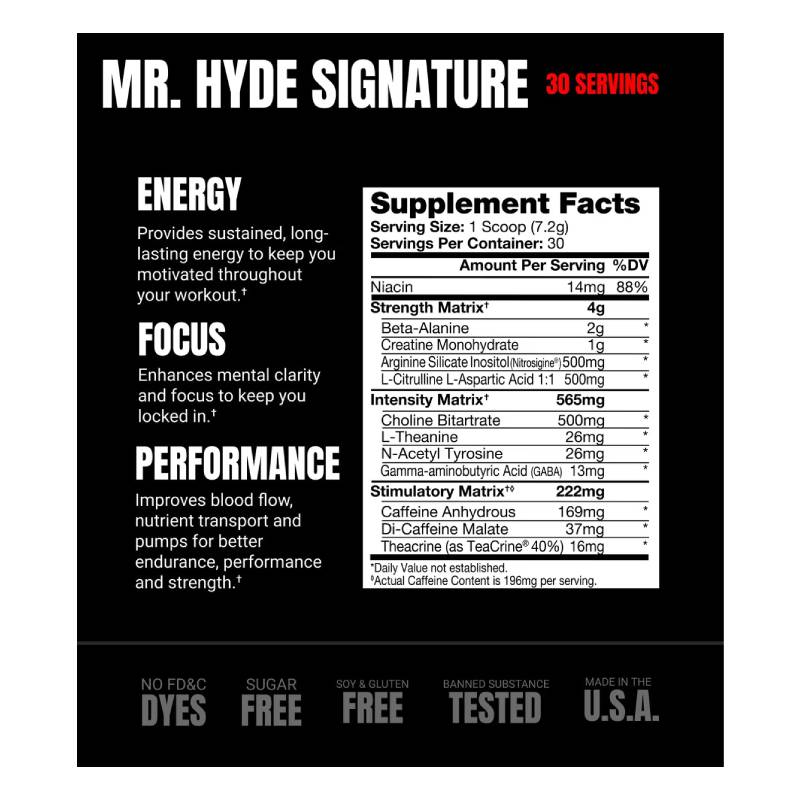 ProSupps Mr HYDE Signature Sustained Energy Pre Workout 30 Servings 216 G - Blue Razz Best Price in Ajman