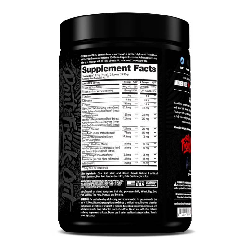 ProSupps Pro Series Infinite Fully Loaded Pre-Workout 40 Servings 311 G - Blueberry Lemonade Best Price in Dubai