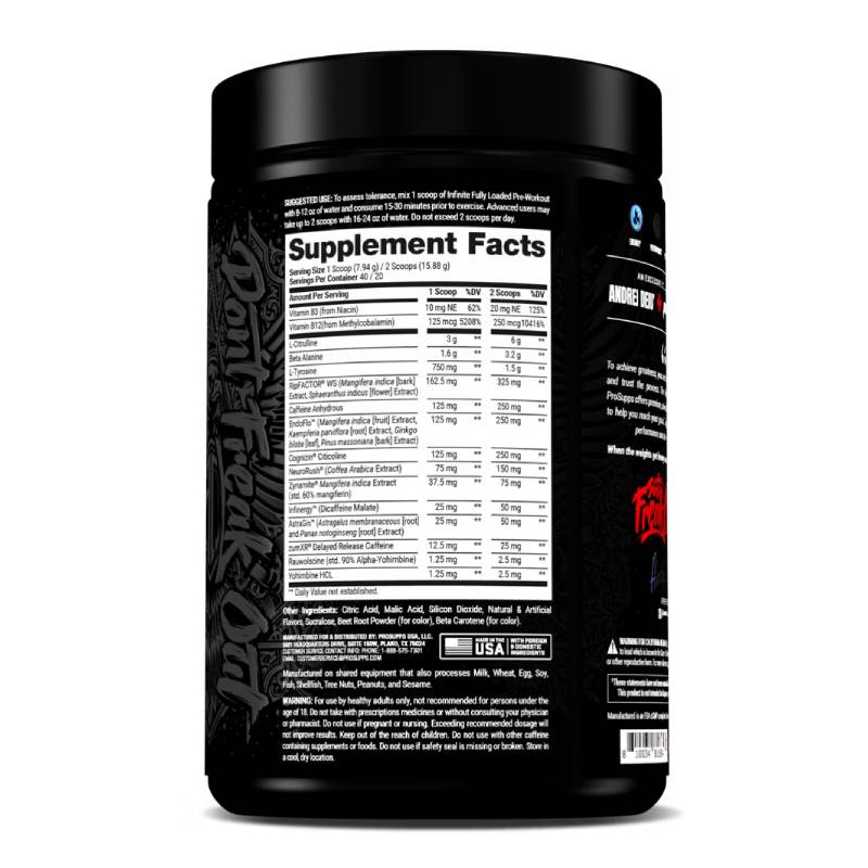 ProSupps Pro Series Infinite Fully Loaded Pre-Workout 40 Servings 311 G - Pineapple Punch Best Price in Dubai