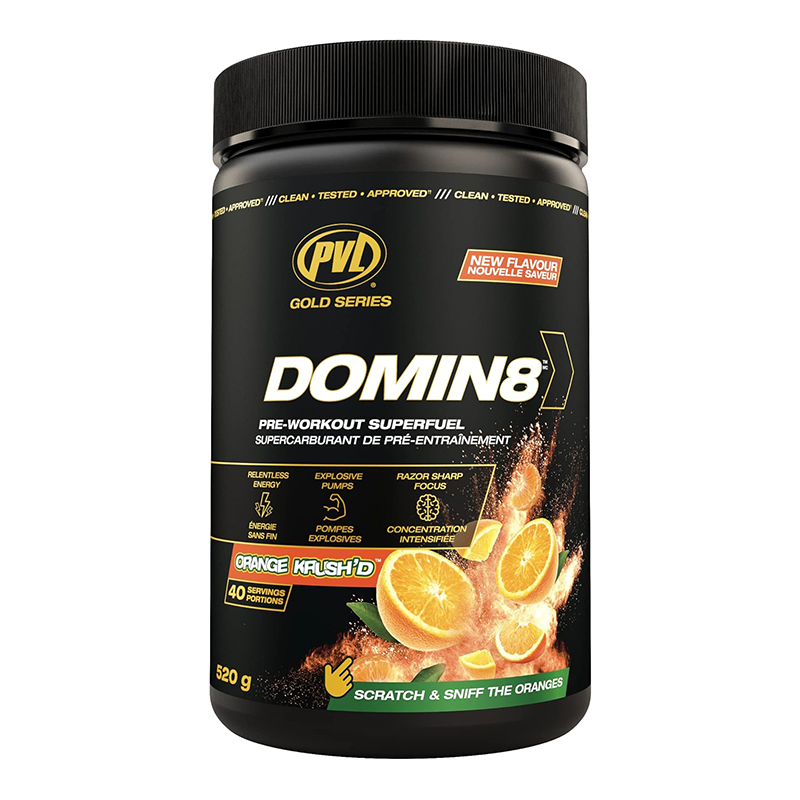 PVL Gold Series Domin8 Pre Workout 225 G - Orange Krushd