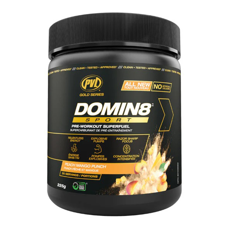 PVL Gold Series Domin8 Pre Workout 225 G - Peach Mango Punch