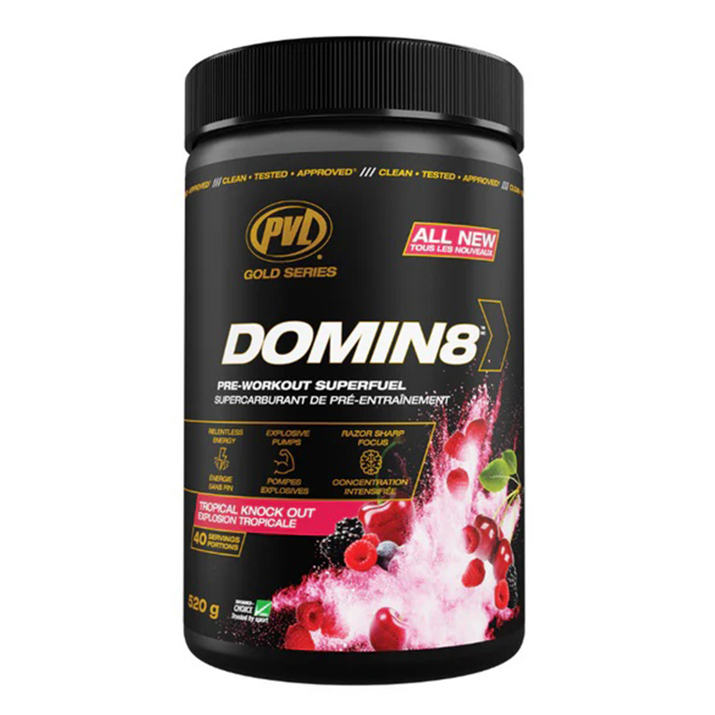 PVL Gold Series Domin8 Pre Workout 225 G - Tropical Knock Out