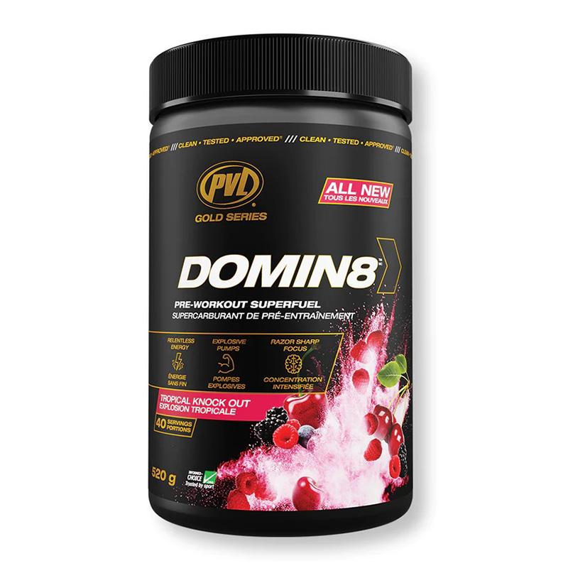 PVL Gold Series Domin8 Pre Workout Superfuel 520 G - Tropical Knockout Best Price in UAE