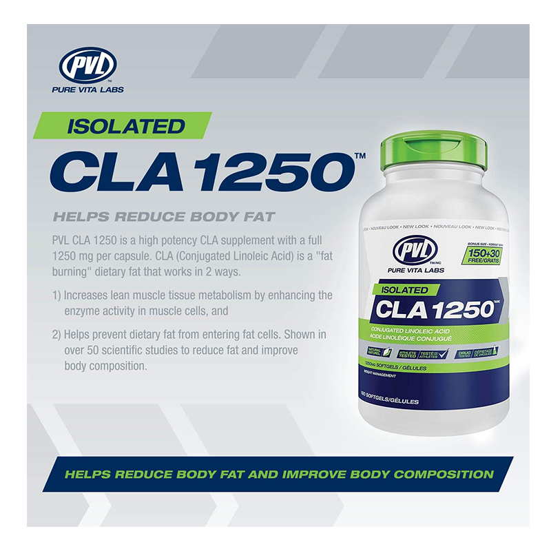 PVL Natural Series Isolate CLA 1250 - 180 Softgels Best Price in Al Ain