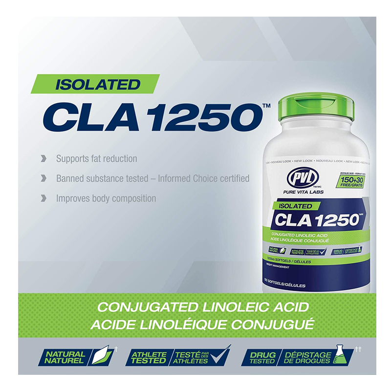 PVL Natural Series Isolate CLA 1250 - 180 Softgels Best Price in UAE