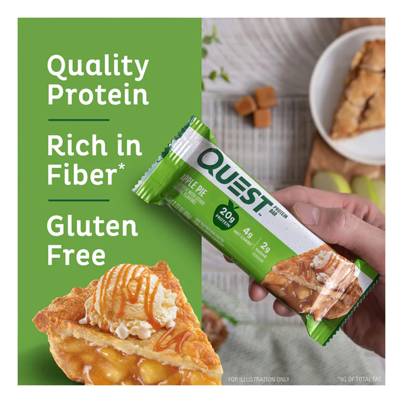 Quest Protein Bars 20 G 12 Pcs in Box - Apple Pie Best Price in Abu Dhabi