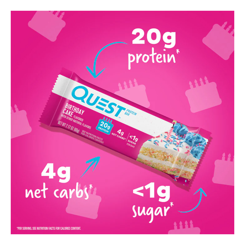 Quest Protein Bars 20 G 12 Pcs in Box - Birthday Cake Best Price in Ajman