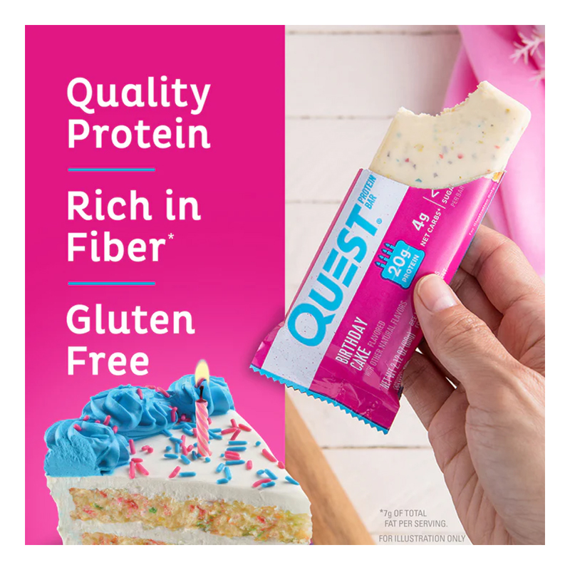 Quest Protein Bars 20 G 12 Pcs in Box - Birthday Cake Best Price in Sharjah