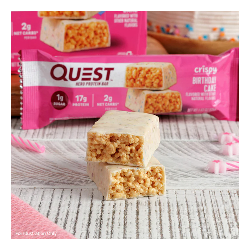 Quest Protein Bars 20 G 12 Pcs in Box - Birthday Cake Crispy Hero Bars Best Price in Ajman