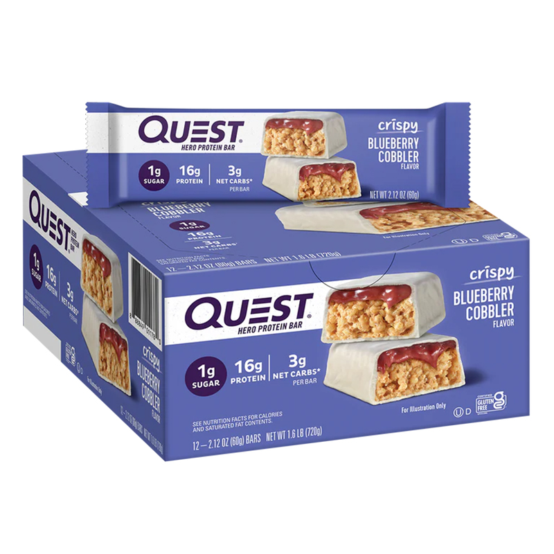 Quest Protein Bars 20 G 12 Pcs in Box - Blueberry Cobbler Crispy Hero