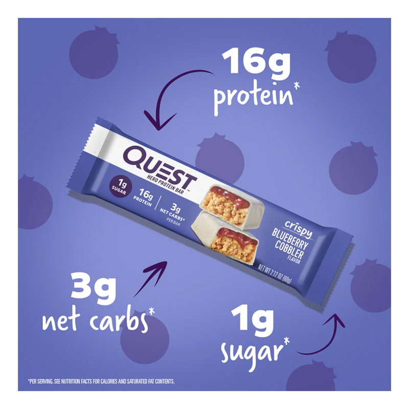 Quest Protein Bars 20 G 12 Pcs in Box - Blueberry Cobbler Crispy Hero Best Price in Abu Dhabi