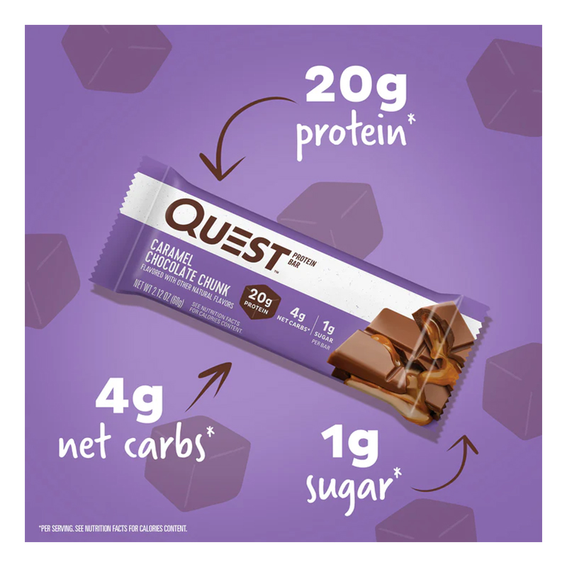 Quest Protein Bars 20 G 12 Pcs in Box - Caramel Chocolate Chunk Best Price in Al Ain