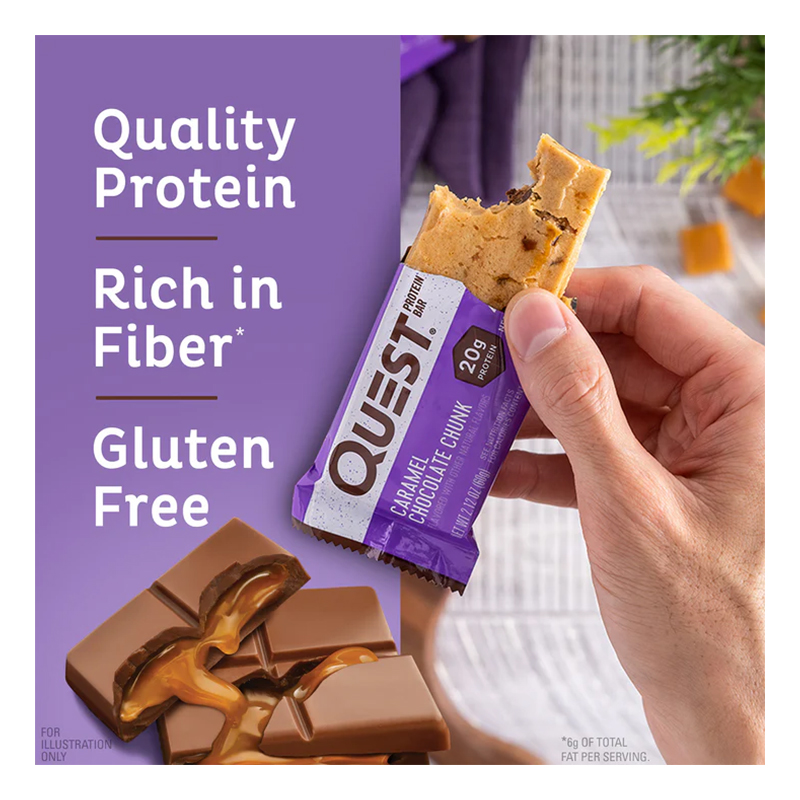 Quest Protein Bars 20 G 12 Pcs in Box - Caramel Chocolate Chunk Best Price in UAE