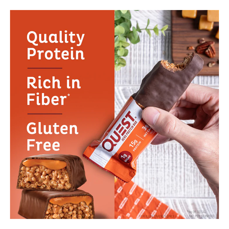 Quest Protein Bars 20 G 12 Pcs in Box - Chocolate Caramel Pecan Crispy Hero Best Price in Al Ain