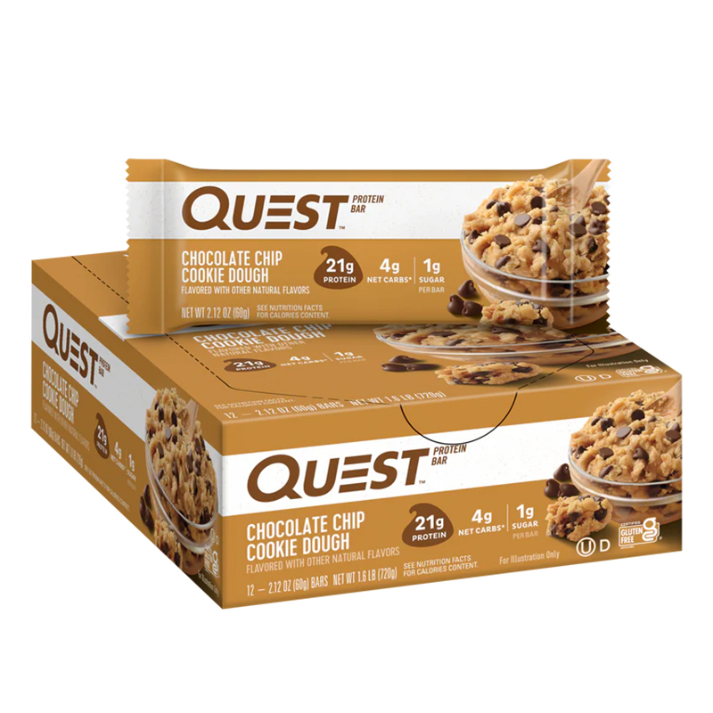 Quest Protein Bars 20 G 12 Pcs in Box - Chocolate Chip Cookie Dough Best Price in UAE