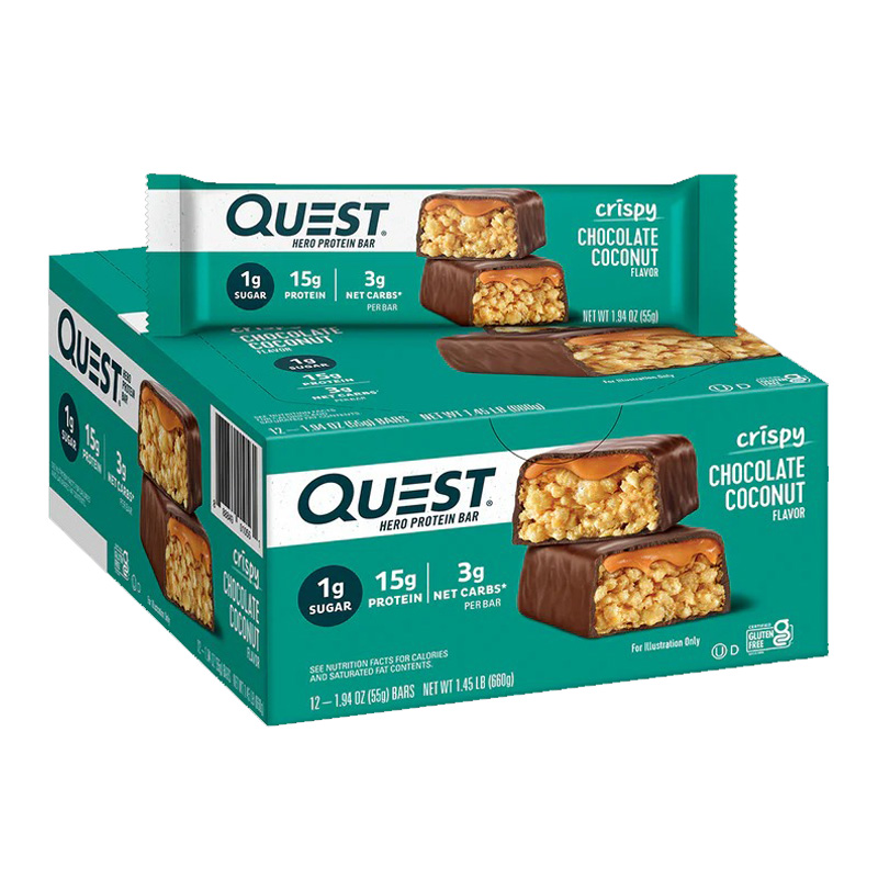 Quest Protein Bars 15 G 12 Pcs in Box - Chocolate Coconut Crispy Hero