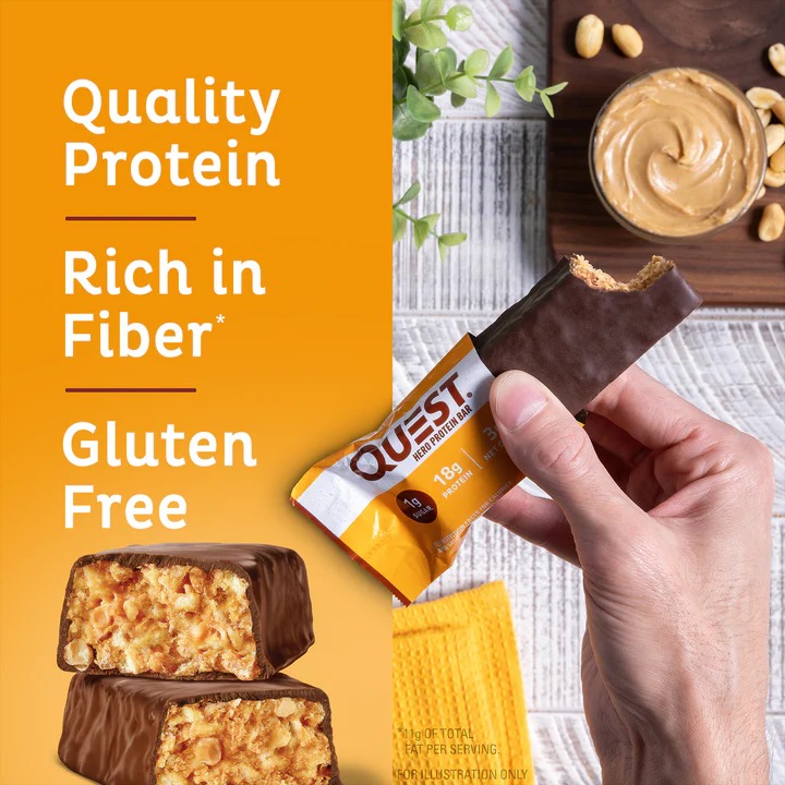 Quest Protein Bars 20 G 12 Pcs in Box - Chocolate Peanut Butter Crispy Hero Best Price in Al Ain