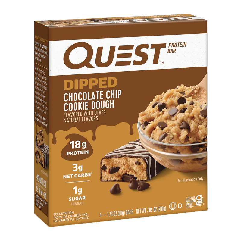 Quest Protein Bars 20 G 12 Pcs in Box - Dipped Chocolate Chip Cookie Dough Best Price in Dubai