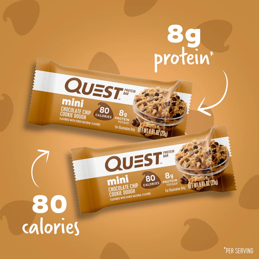 Quest Protein Bars 8 G 14 Pcs in Box - Mini Chocolate Chip Cookie Dough Best Price in Dubai