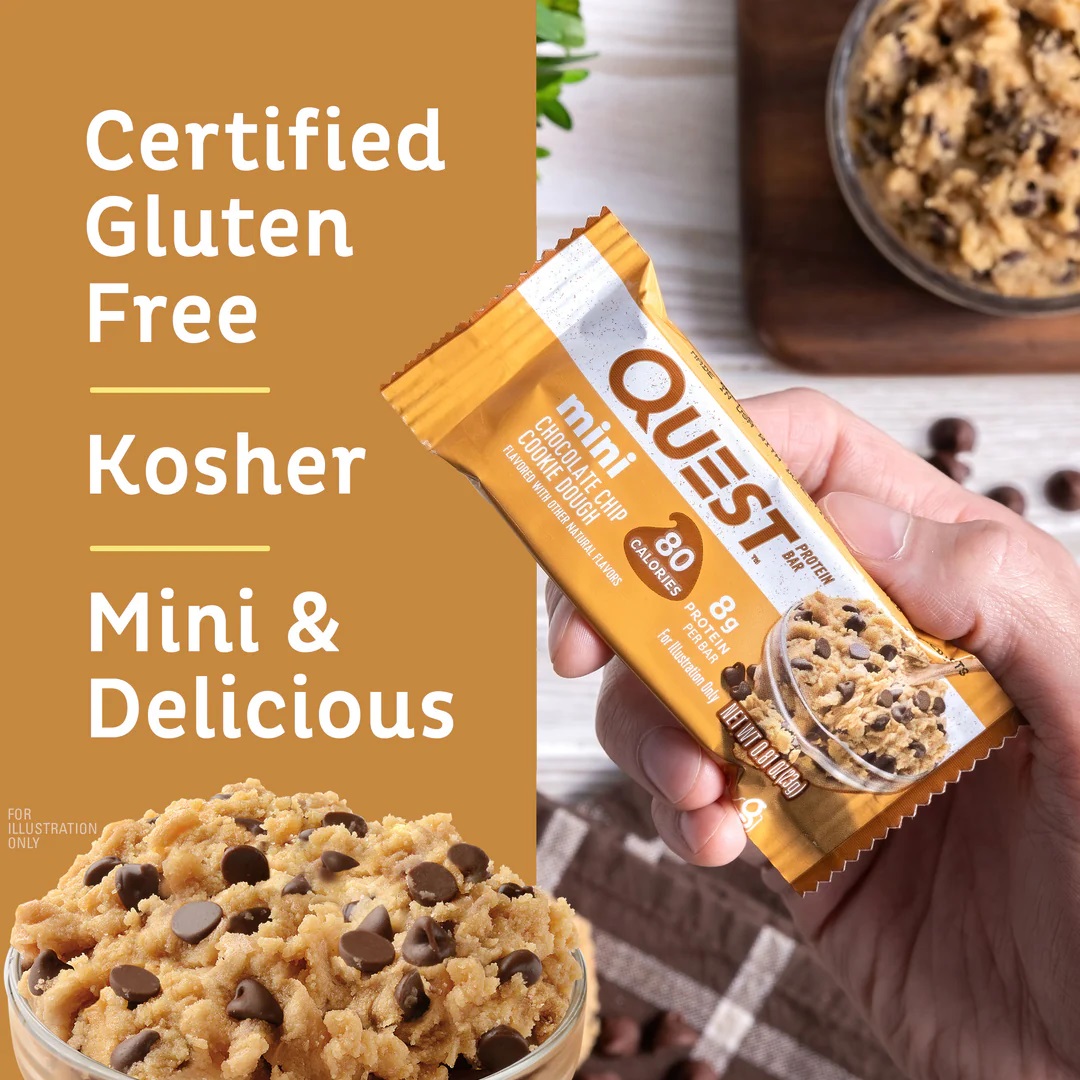 Quest Protein Bars 8 G 14 Pcs in Box - Mini Chocolate Chip Cookie Dough Best Price in Dubai