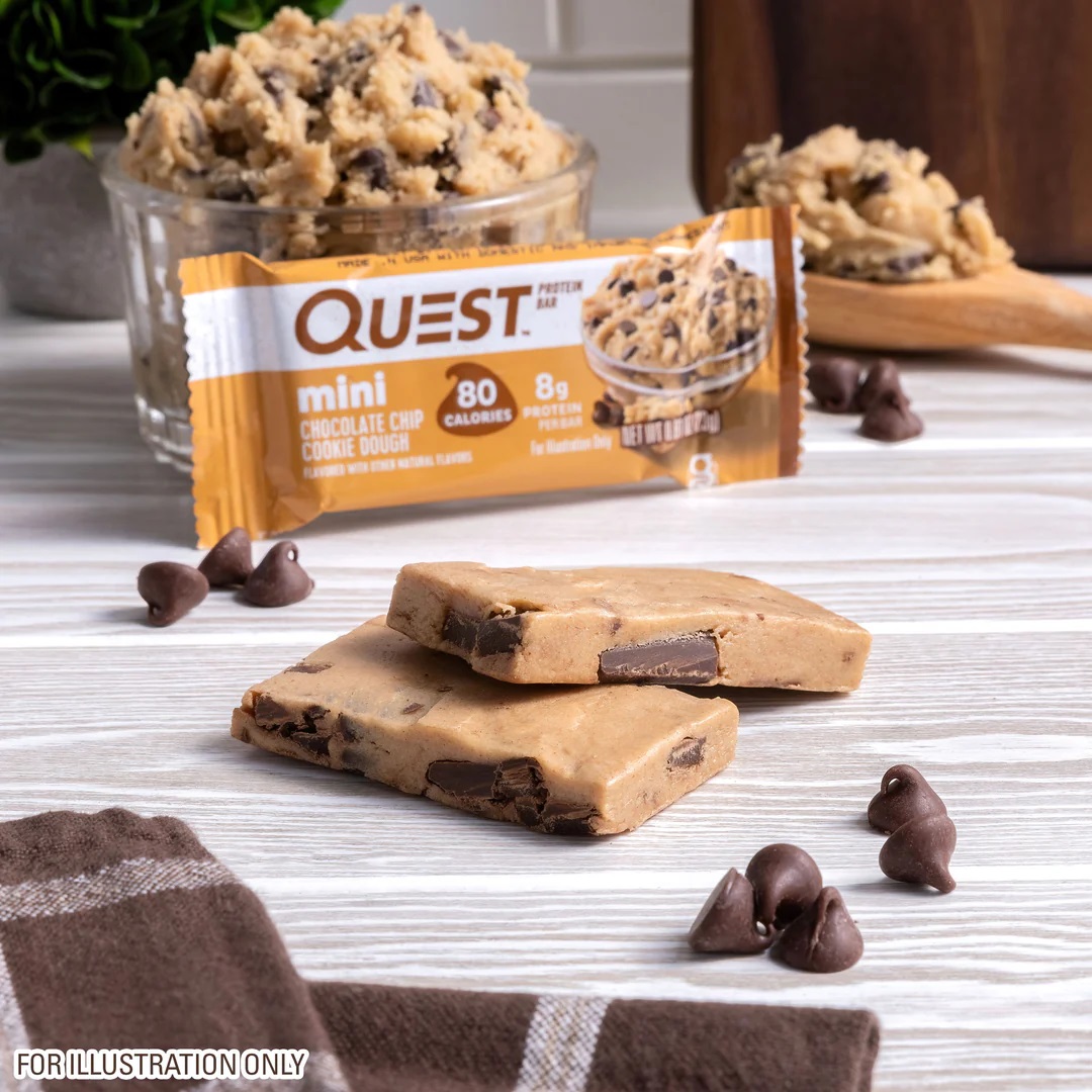 Quest Protein Bars 8 G 14 Pcs in Box - Mini Chocolate Chip Cookie Dough Best Price in Abu Dhabi