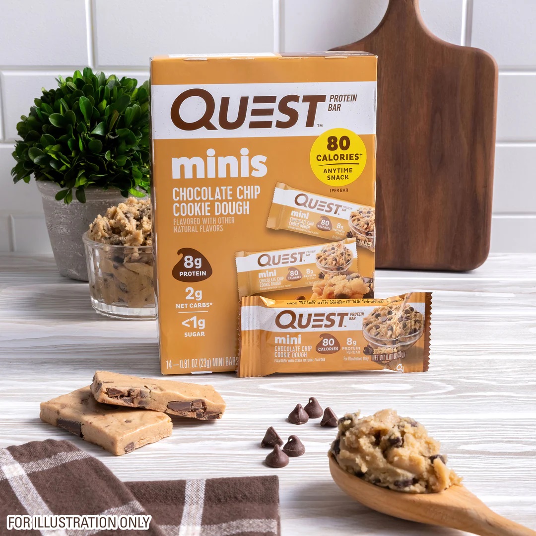 Quest Protein Bars 8 G 14 Pcs in Box - Mini Chocolate Chip Cookie Dough Best Price in Ajman