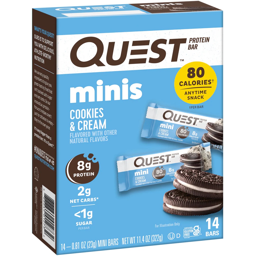 Quest Protein Bars 8 G 14 Pcs in Box - Mini Cookies & Cream