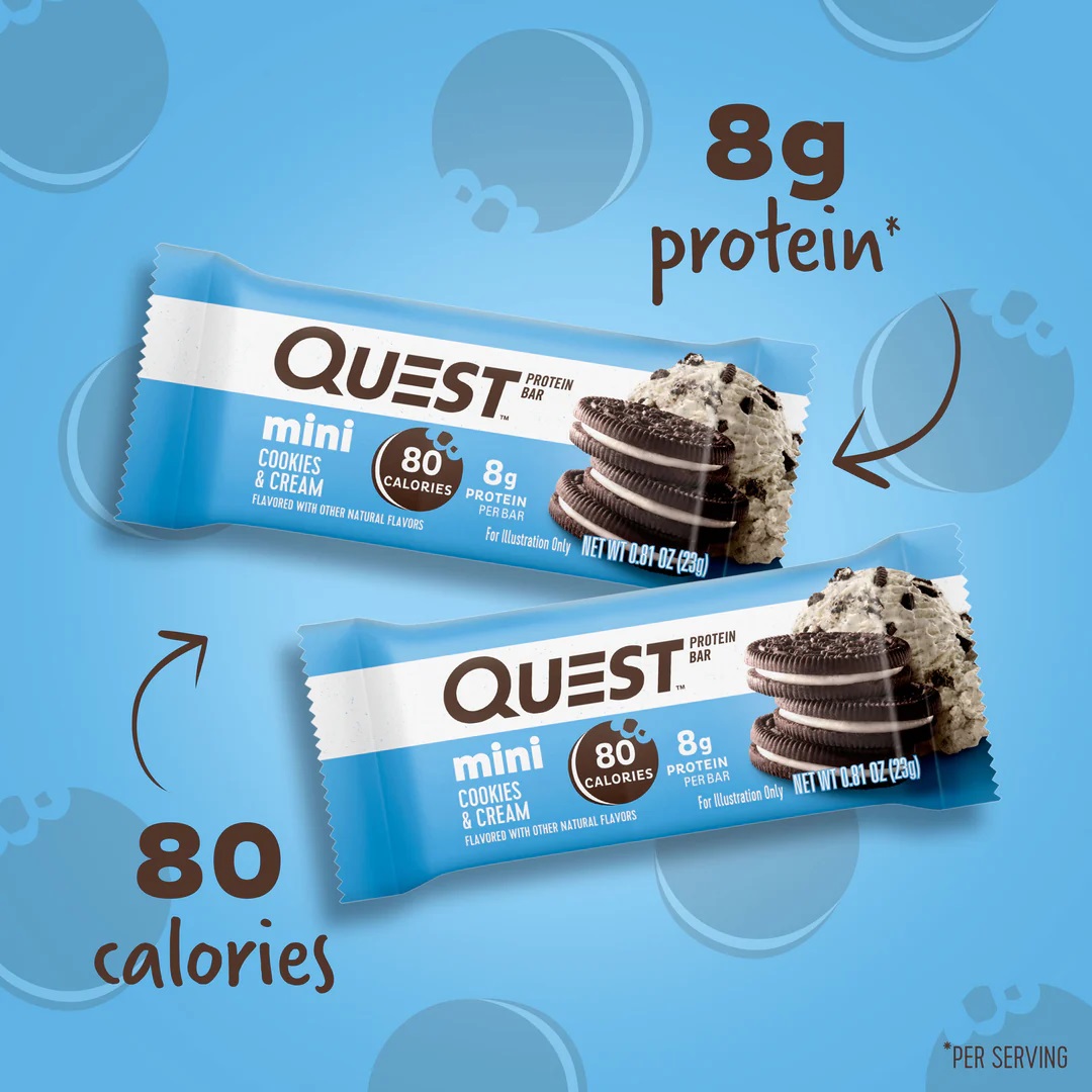 Quest Protein Bars 8 G 14 Pcs in Box - Mini Cookies & Cream Best Price in Dubai