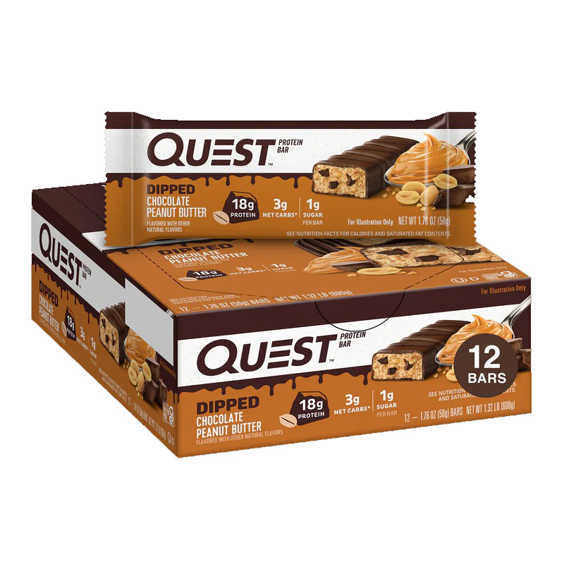 Buy Quest Protein Bars 18 G 12 Pcs in Box - Dipped Chocolate Peanut ...