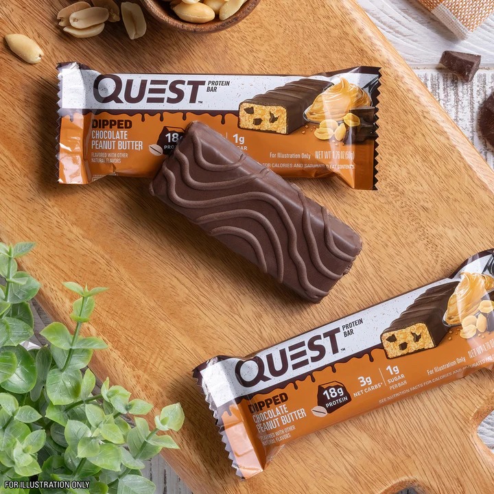 Quest Protein Bars 50 G 12 Pcs in Box - Dipped Chocolate Peanut Butter Best Price in Ajman