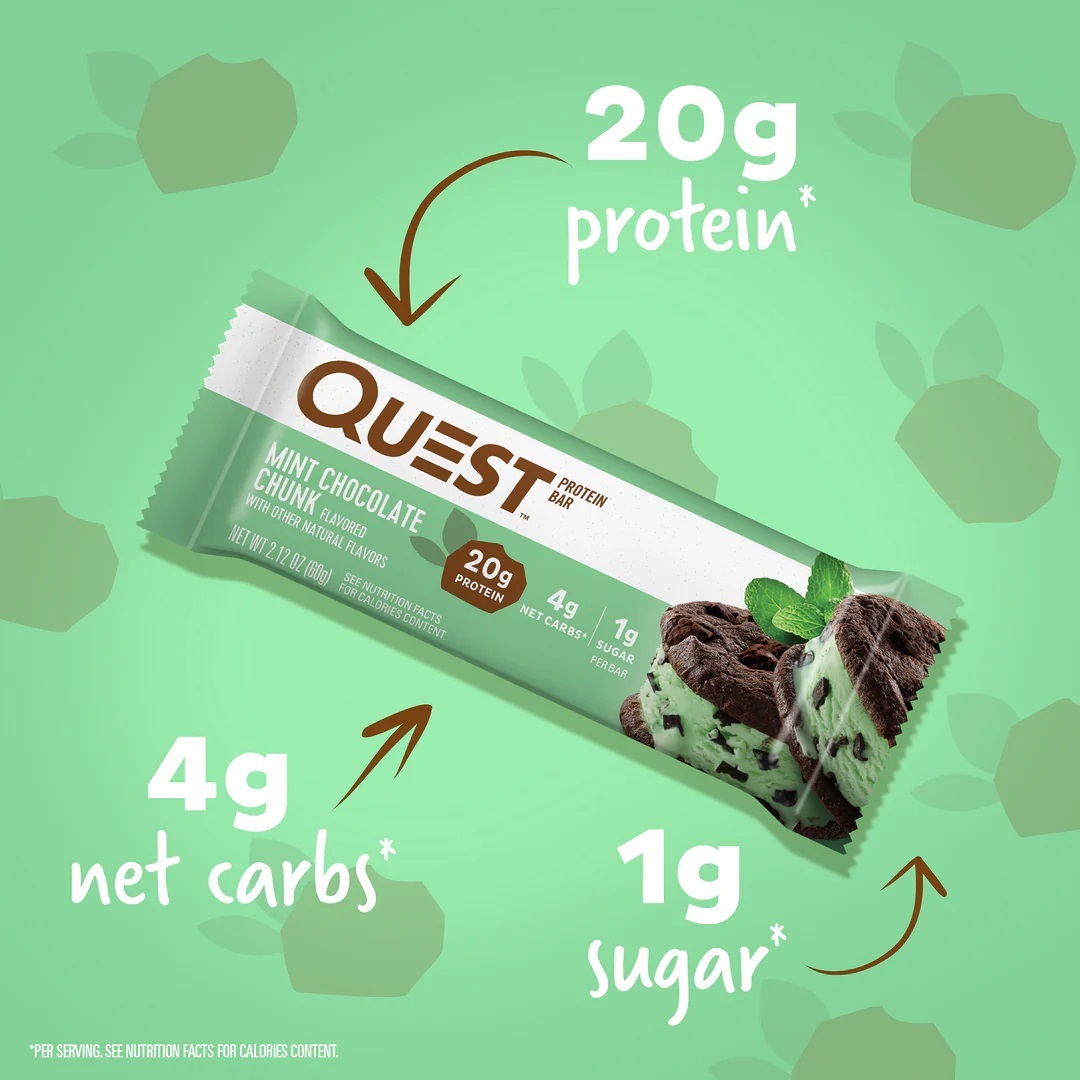 Quest Protein Bars 21 G 12 Pcs in Box - Mint Chocolate Chunk Best Price in Ajman