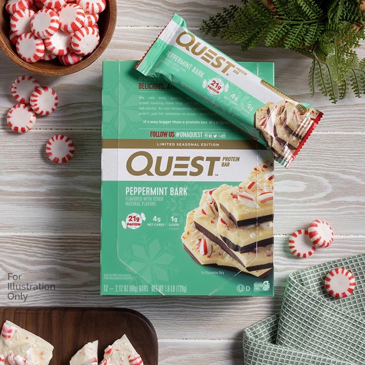 Quest Protein Bars 60 G 12 Pcs in Box - Peppermint Bark Best Price in Ajman