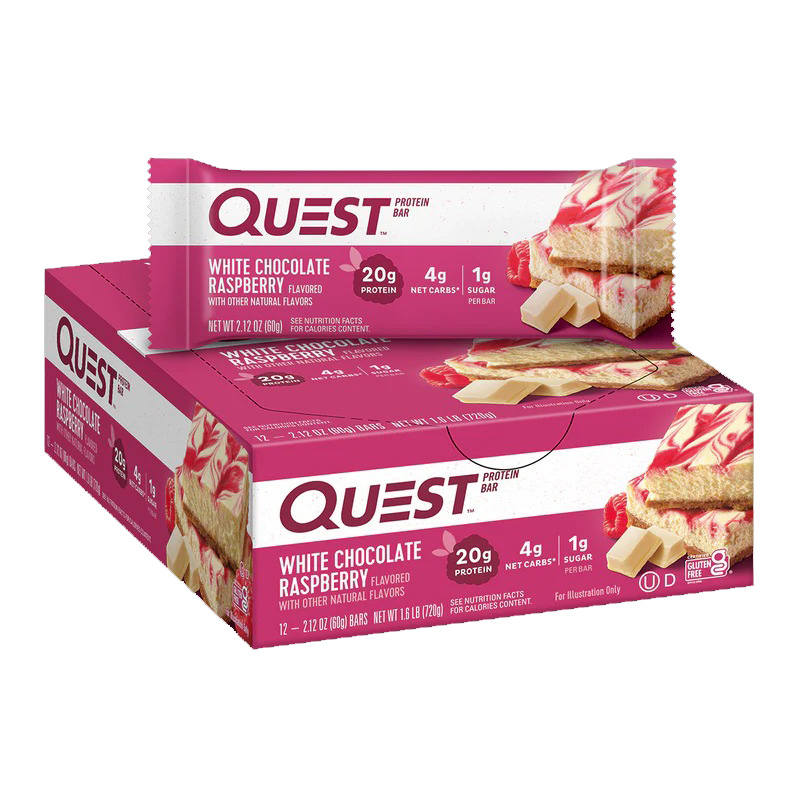 Quest Protein Bars 60 G 12 Pcs in Box - White Chocolate Raspberry Best Price in UAE