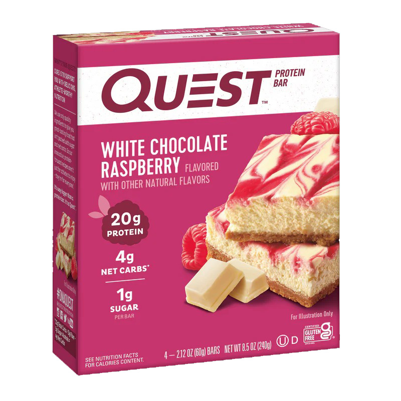 Quest Protein Bars 60 G 12 Pcs in Box - White Chocolate Raspberry Best Price in Dubai