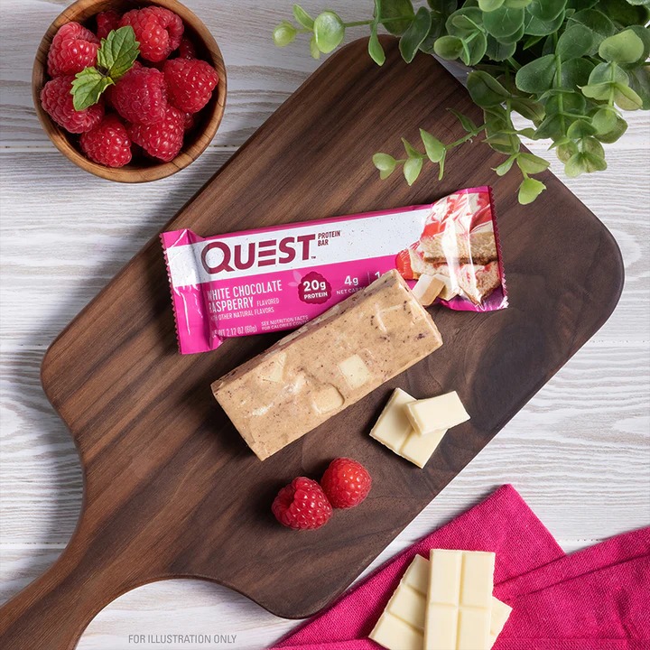 Quest Protein Bars 60 G 12 Pcs in Box - White Chocolate Raspberry Best Price in Ajman